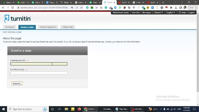 Turnitin Class id & Enrollment Key Free 2023 || No Repository || turnitin free class id