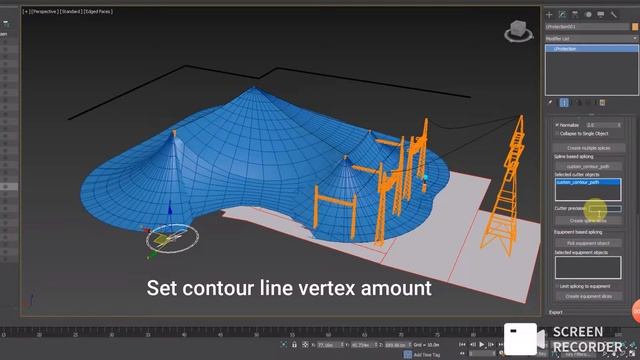 Custom path contour line generation with Lightning protection plugin for 3ds Max 2018-202x