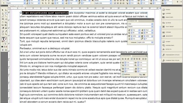 Adobe Indesign CS4 6. Bölüm Metinlerle Çalışmak ( Karakter Paneli )