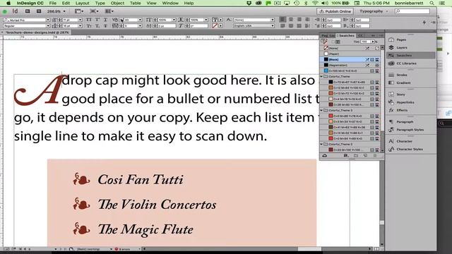 Create a Swash Drop Capital with InDesign CC