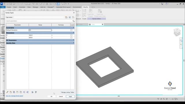 Parametric Square Plate in Revit