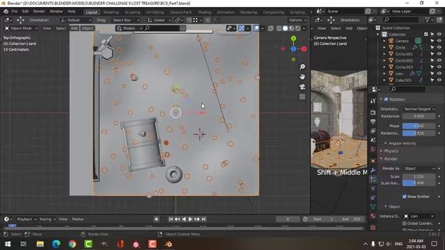 BLENDER CHALLENGE 9: Lost Treasure: Coin Particle System (Part 7)