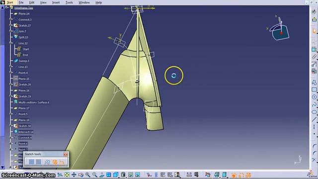 Crankset part 4 Top part 2 - Generative Shape Design - CATIA V5