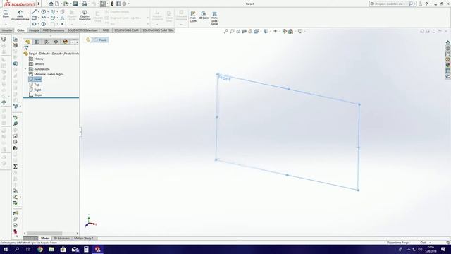 Calling line with shortcut menu in Solidworks 2019