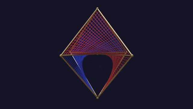 String art - Tetrahemihexahedron - Geometry Nodes Blender