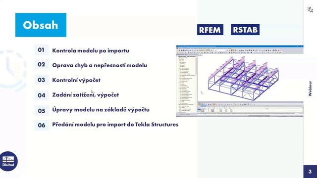 Webinář: Přenos informací mezi Tekla Structures a RFEM/RSTAB