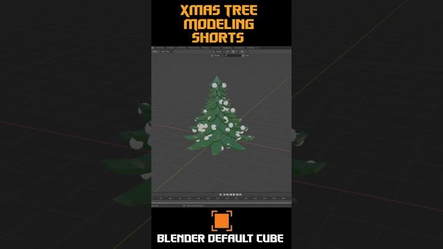 christmas tree modeling with blender default cube #shorts