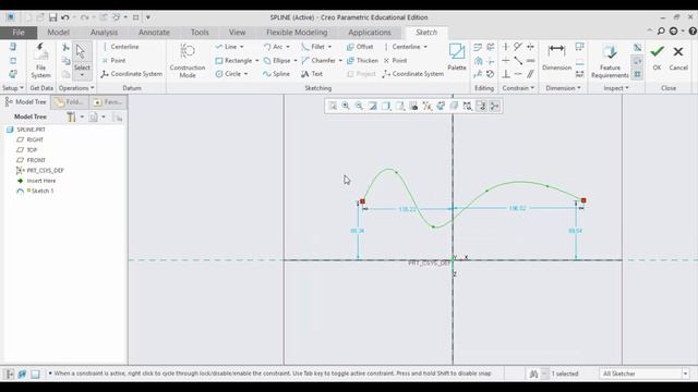 How to use Splines command in PTC Creo?