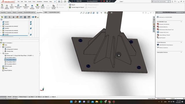 Static Analysis for Crane | Solidworks 2019