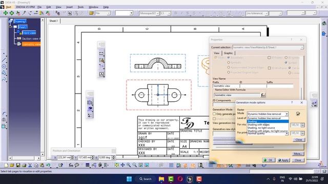 cara mengubah 3dimensi menjadi 2dimenis di catia pemula dan ke PDF # 31