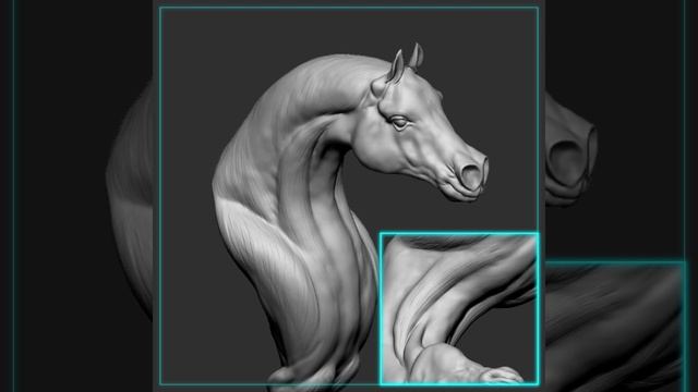 Zbrush sculpting Arabian Horse