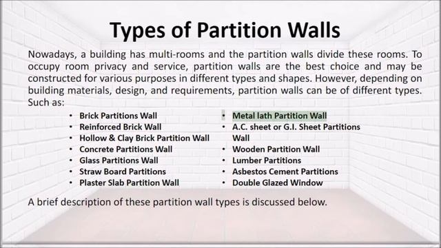 Wall -   Definition, Types