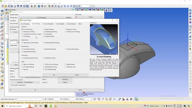 WORK NC TUTORIAL OPTIMIZED & Z-LEVEL FINISHING  HINDI TUTORIAL #solidworks #cadcam #worknc  #vmc