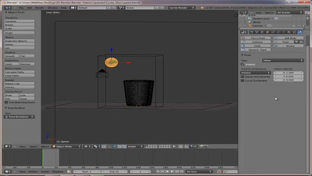 Speedart - Glas mit Wasser - Blender (Cycles)