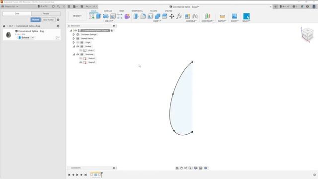 Fusion 360 - Drawing an egg with constrained splines