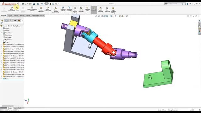 Tutorial SOLIDWORKS Assembly dan Animasi__Universal Joints #1