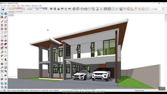 SketchUp : การตั้งซีน Scene ภายใน และ ภายนอก