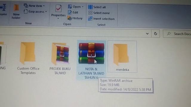 Cara Unzip WinRaR (Nota & Latihan Tajwid Tahun 6)
