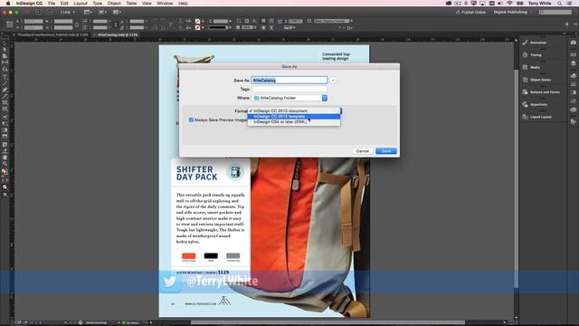 InDesign CC 2015 - Simple Save Back