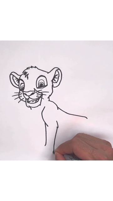 How to draw Simba the Lion Cub | The Lion King #shorts