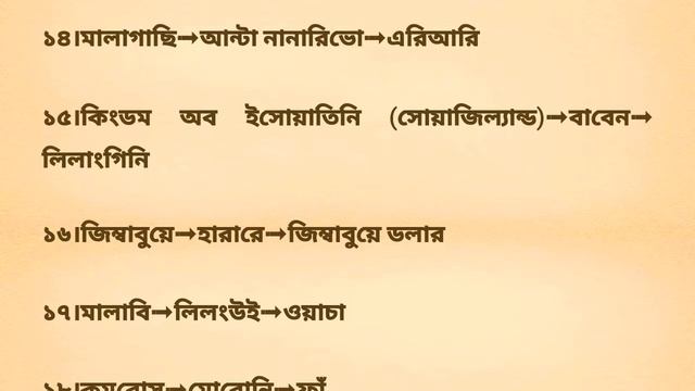 বিশ্বের সকল দেশের নাম, রাজধানীর নাম ও মুদ্রার নাম
