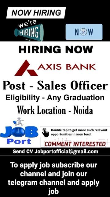 Axis Bank HIRING Now No Exam No Fees Direct Interview#Short