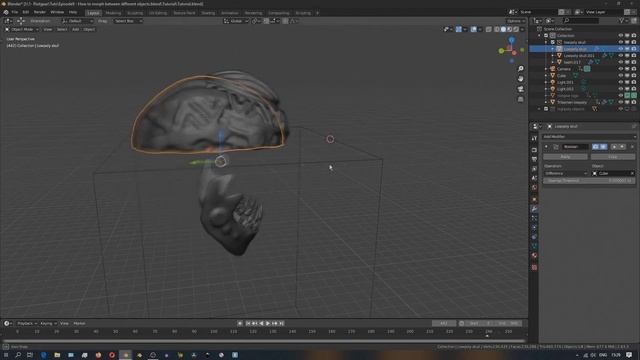 How to Morph Between Different Objects using the boolean modifier in Blender 2 83