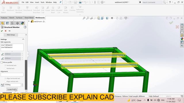 SOLIDWORKS WELDMENT TUTORIALS| HOW TO TRIM IN WELDMENTS  SOLIDWORKS | SOLIDWORKS TUTORIALS 2022