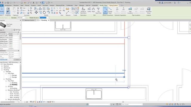 Revit MEP - Modify Plumbing Pipes -Diatec - Autodesk Platinum Partner