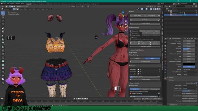 VRChat Merging Hair and Clothes to your avatar in Blender 2020