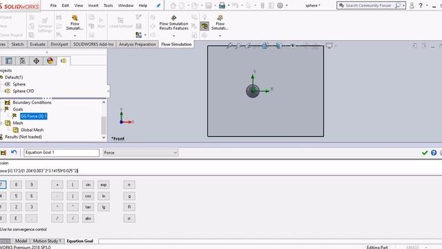 Solidworks CFD Simulation 101: Topic 1; Introduction to CFD Simulation; Drag Coefficient of a Spher