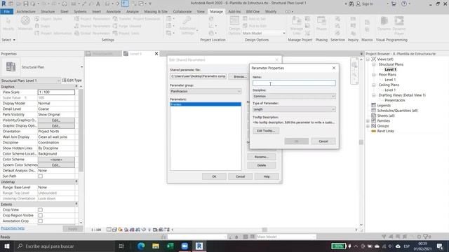 Creación de parametros compartidos - Revit 2020