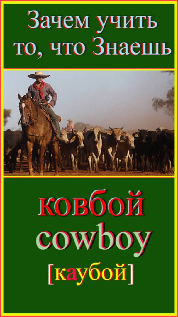 ковбой Зачем учить то,что знаешь?!#английскийязык#английскийдляначинающих#английскийпорусскимсловам