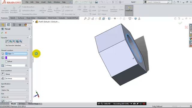 SolidWorks 2019 Assembly # ภาษาไทย - ทำ Bolt Nut แบบหมุนได้