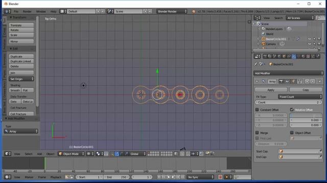 Blender # 256 - CORREIAS PELAS CURVAS  BEZIER