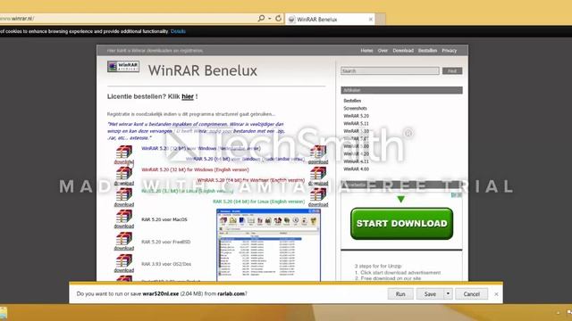 Winrar installation