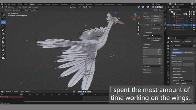 Aeria (Majestic Bird) | 3D Blender Model Showcase