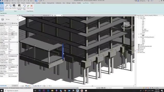 Revit copy monitor column from structure