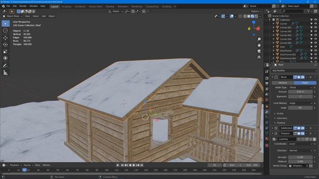 Modeling a Snowy Cabin in Blender Part 2