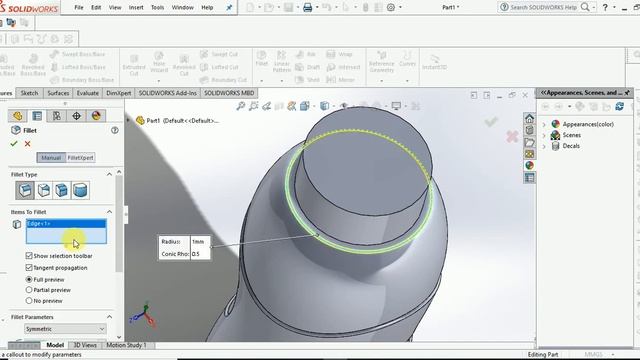 water Bottle design in solidworks 2017