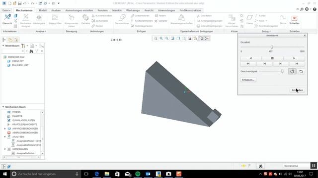 [MUME] Tutorial | PTC Creo 3.0 | Mechanismus | Schiefe Ebene (deutsch)