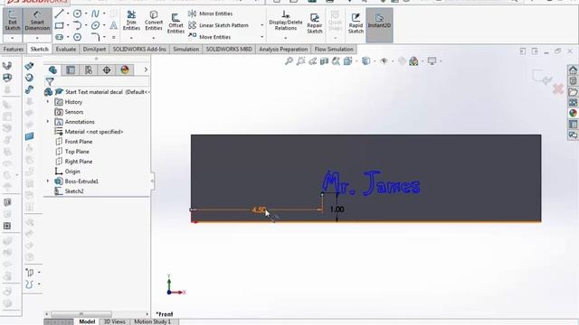 SolidWorks Text, Image, Material