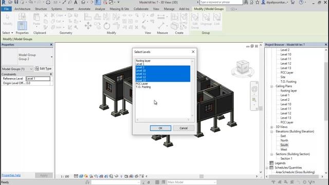 How to make multi story model in Revit (Lec 9)