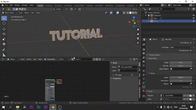 Tutorial Membuat Text di blender