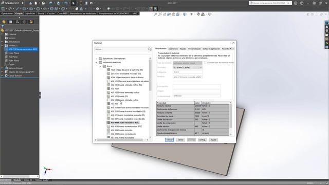 COMO AGREGAR MATERIAL A UNA PIEZA EN #SOLIDWORKS
