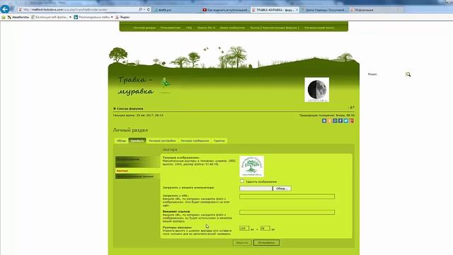 Как уменьшить и вставить фото для аватарки на форуме Травка Муравка