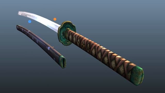 CGFX Shaded Katana Sword in Autodesk Maya