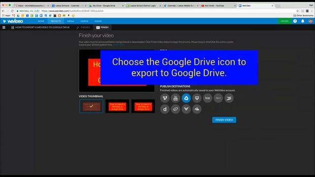 How to export a WeVideo to Google Drive