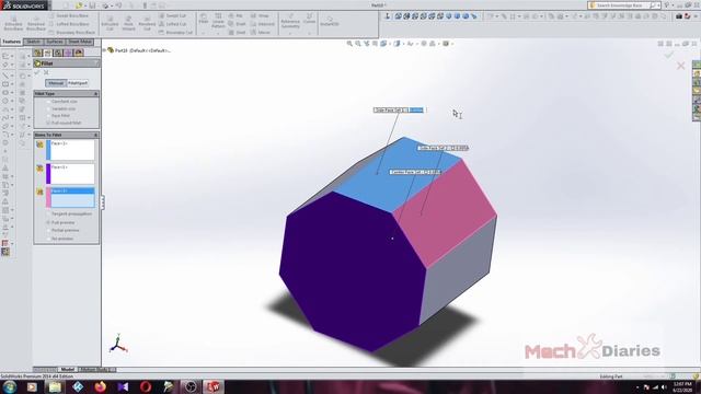 All about SOLIDWORKS IN MALAYALAM/ #Fillet #chamfer tools 3D part52