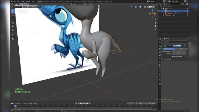 Sculpting A Cute Raptor - Blender 2.9